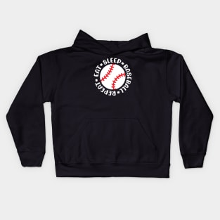 Eat Sleep Baseball Repeat Baseball Mom Boys Girls Cute Funny Kids Hoodie